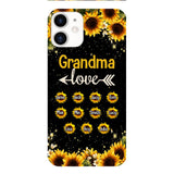 Personalized Grandma Kid Sunflower Phone Case Printed V3Q 0804