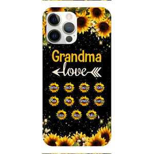 Personalized Grandma Kid Sunflower Phone Case Printed V3Q 0804