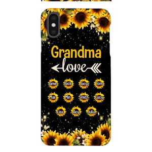 Personalized Grandma Kid Sunflower Phone Case Printed V3Q 0804