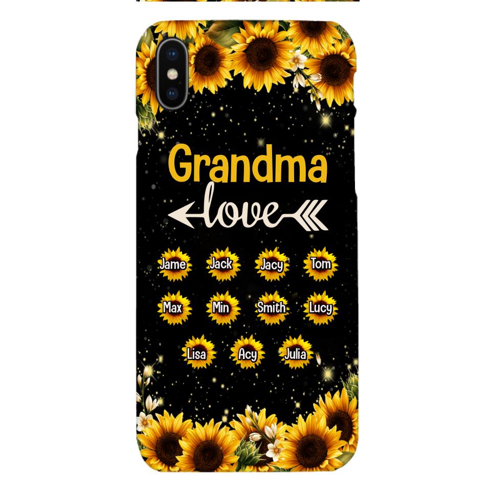 Personalized Grandma Kid Sunflower Phone Case Printed V3Q 0804