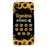 Personalized Grandma Kid Sunflower Phone Case Printed V3Q 0804