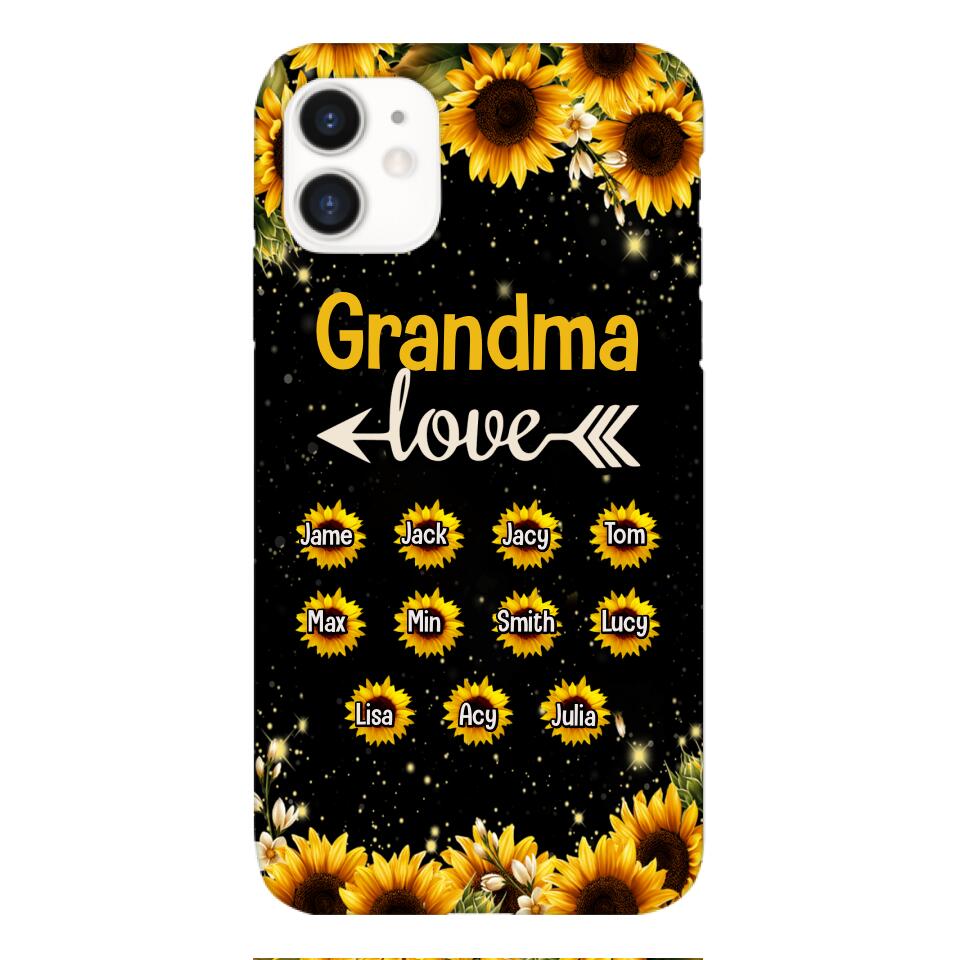 Personalized Grandma Kid Sunflower Phone Case Printed V3Q 0804