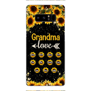 Personalized Grandma Kid Sunflower Phone Case Printed V3Q 0804