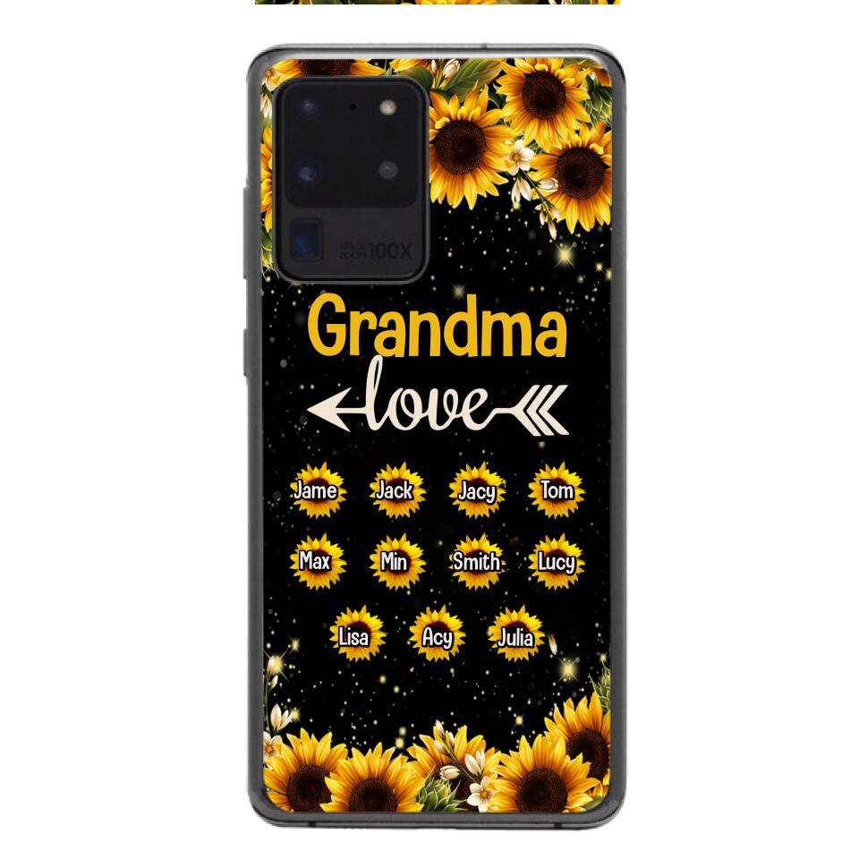 Personalized Grandma Kid Sunflower Phone Case Printed V3Q 0804