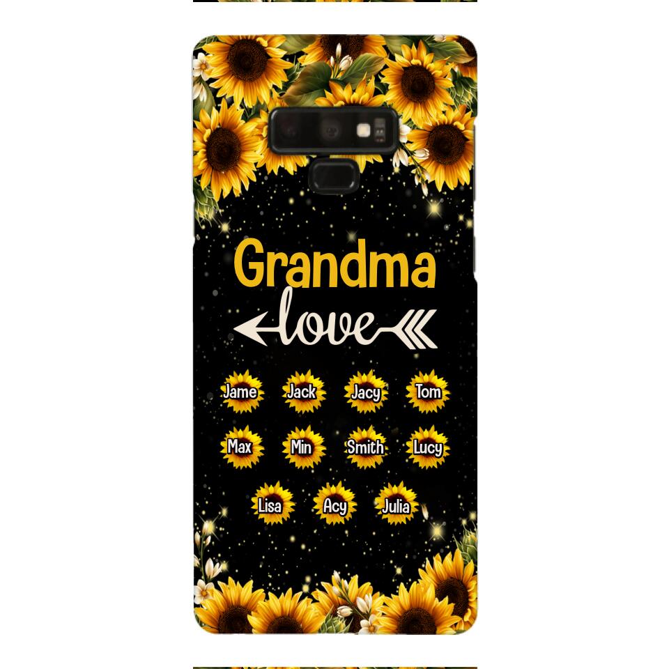 Personalized Grandma Kid Sunflower Phone Case Printed V3Q 0804