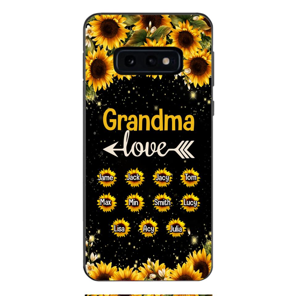 Personalized Grandma Kid Sunflower Phone Case Printed V3Q 0804