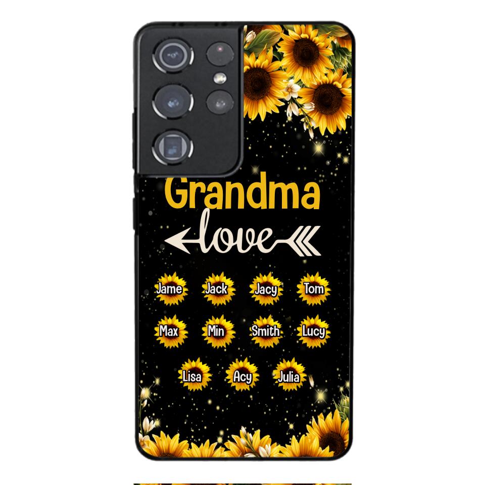 Personalized Grandma Kid Sunflower Phone Case Printed V3Q 0804