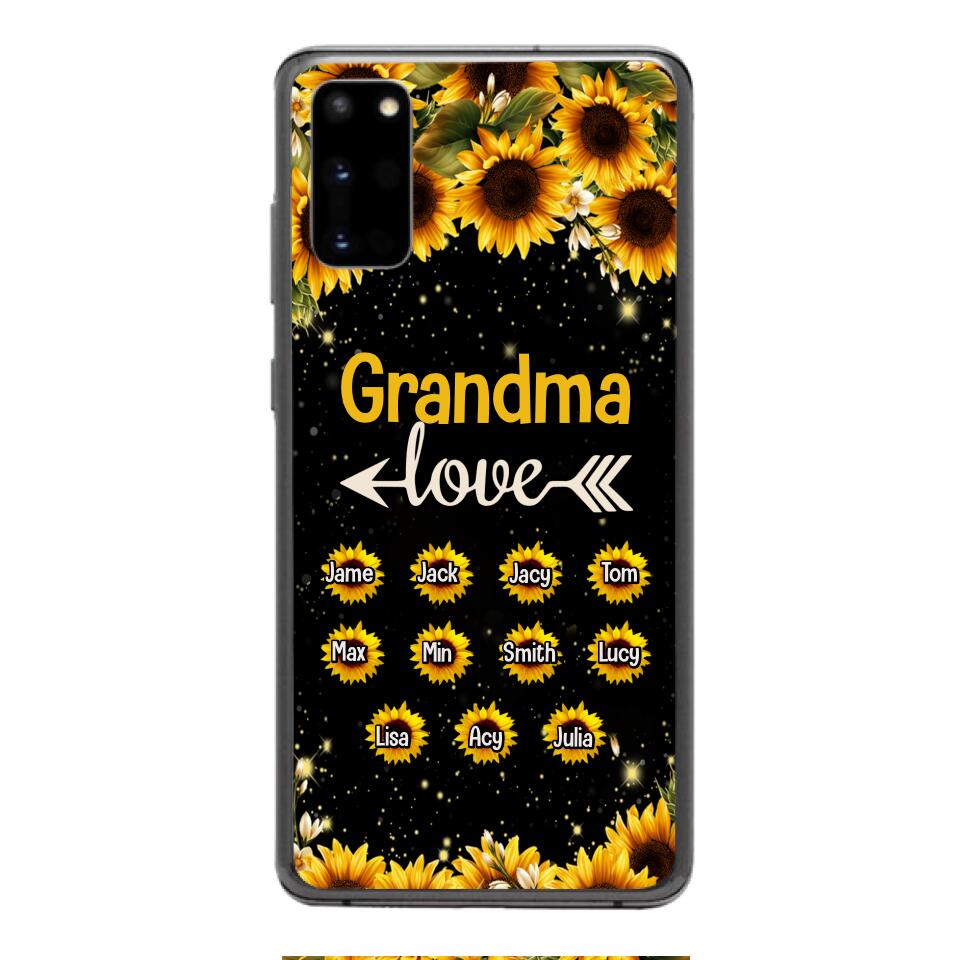 Personalized Grandma Kid Sunflower Phone Case Printed V3Q 0804