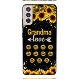 Personalized Grandma Kid Sunflower Phone Case Printed V3Q 0804