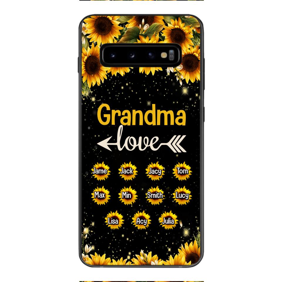 Personalized Grandma Kid Sunflower Phone Case Printed V3Q 0804