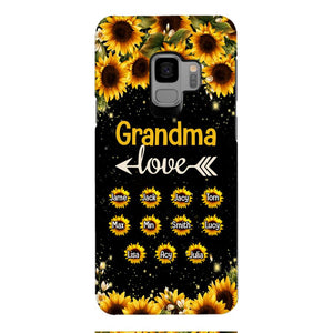 Personalized Grandma Kid Sunflower Phone Case Printed V3Q 0804