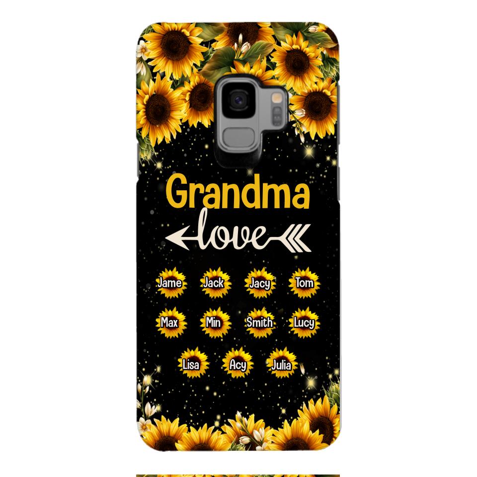 Personalized Grandma Kid Sunflower Phone Case Printed V3Q 0804