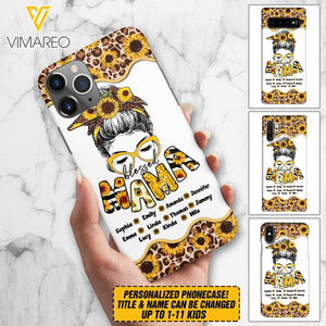 Personalized Grandma Kid Sunflower Phone Case Printed T3Q 0804