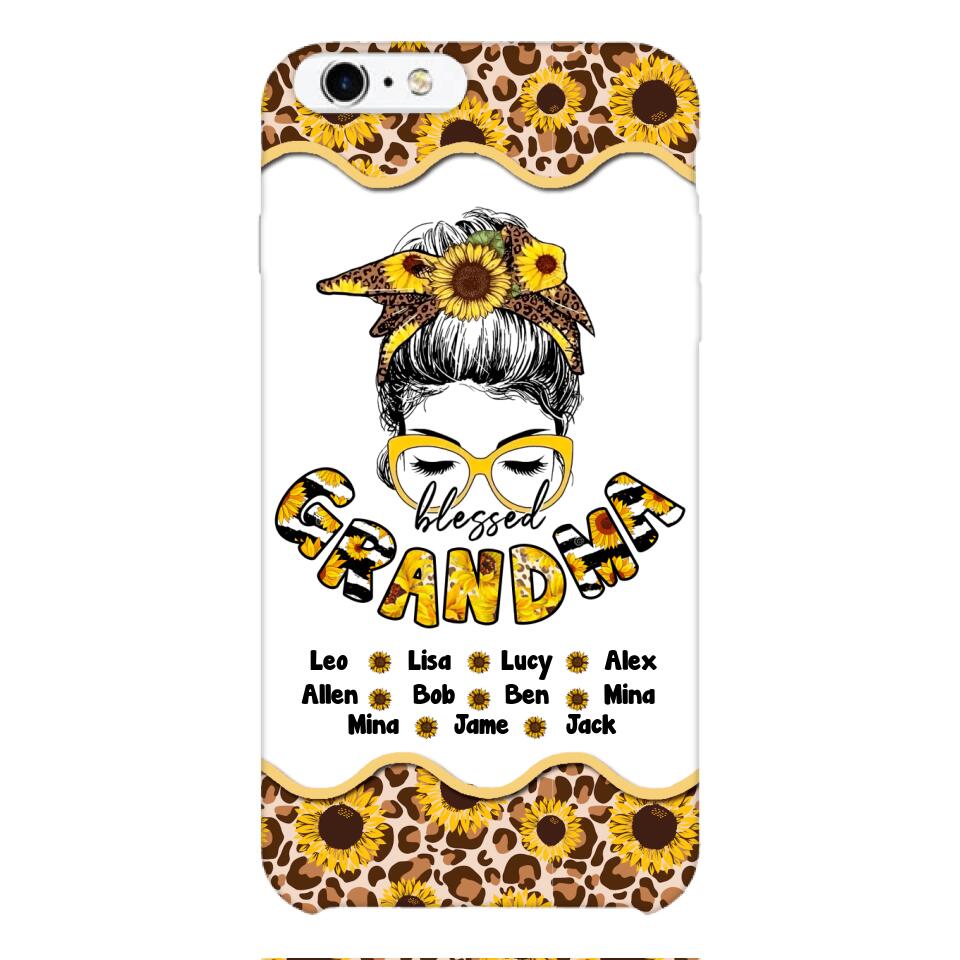 Personalized Grandma Kid Sunflower Phone Case Printed T3Q 0804