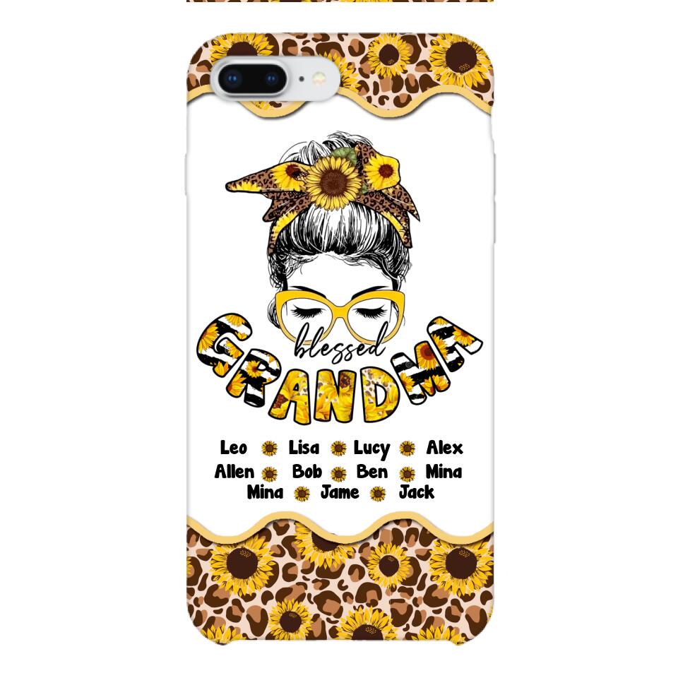 Personalized Grandma Kid Sunflower Phone Case Printed T3Q 0804