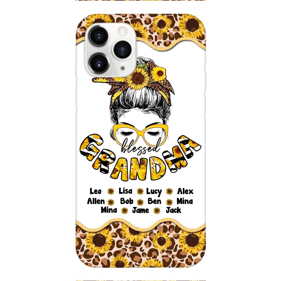 Personalized Grandma Kid Sunflower Phone Case Printed T3Q 0804