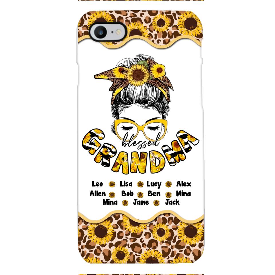 Personalized Grandma Kid Sunflower Phone Case Printed T3Q 0804