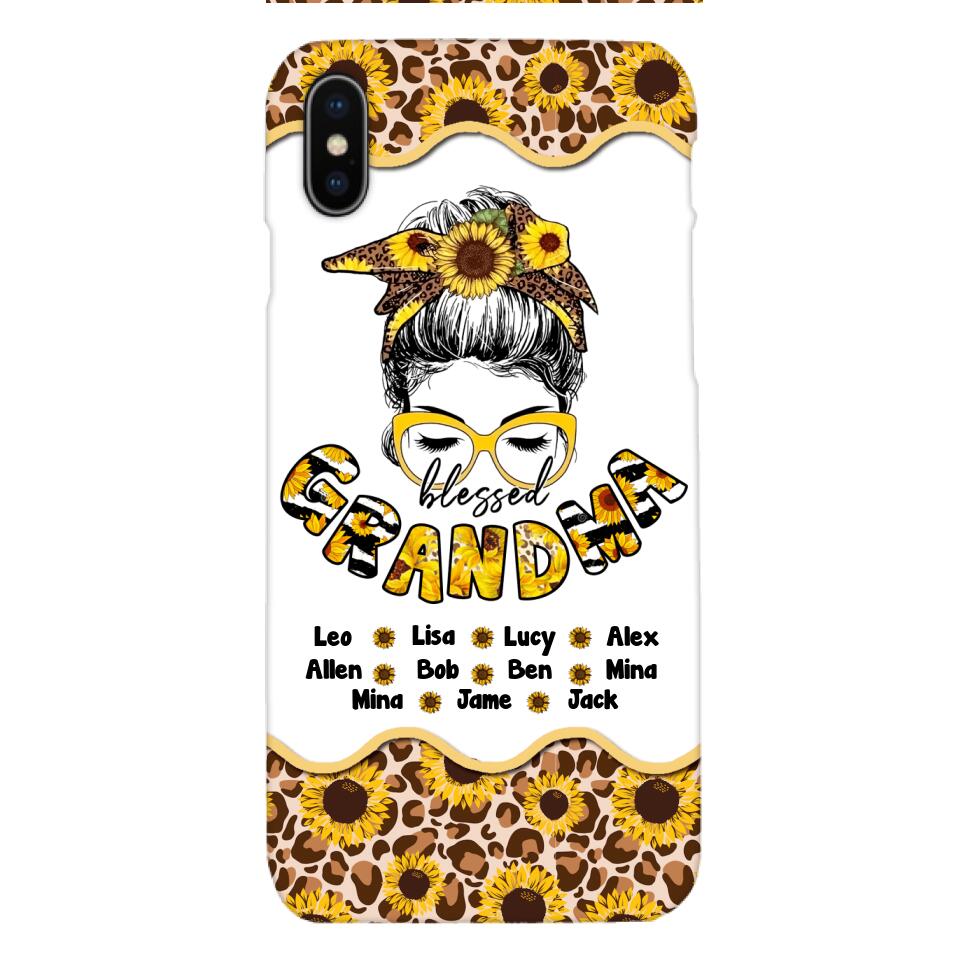 Personalized Grandma Kid Sunflower Phone Case Printed T3Q 0804