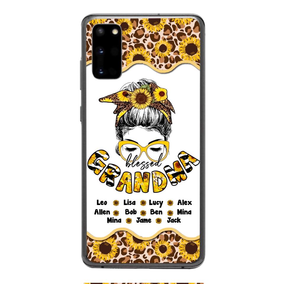 Personalized Grandma Kid Sunflower Phone Case Printed T3Q 0804