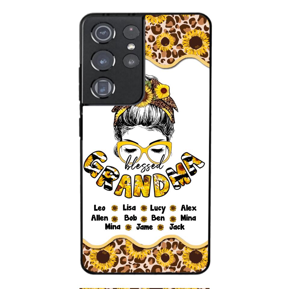 Personalized Grandma Kid Sunflower Phone Case Printed T3Q 0804