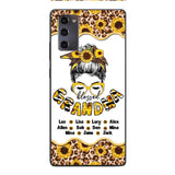 Personalized Grandma Kid Sunflower Phone Case Printed T3Q 0804