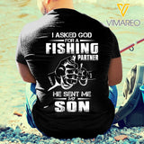 PERSONALIZED I ASKED GOD FOR A FISHING PARTNER HE SENT ME MY DADDY/SON TSHIRT OR SWEATSHIRT PRINTED QTDT1304