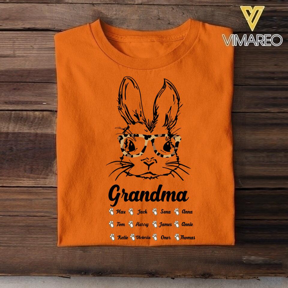 Personalized Grandma Kid Bunny Tshirt Printed 22APR-HQ13