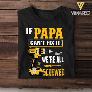 Personalized If Grandpa Can't Fix It Power Tool Tshirt Printed 22APR-DT14