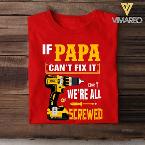 Personalized If Grandpa Can't Fix It Power Tool Tshirt Printed 22APR-DT14