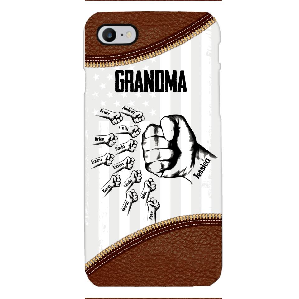 PERSONALIZED GRANDMA WITH KID NAME PHONECASE QTTN1404