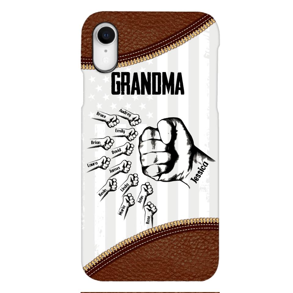 PERSONALIZED GRANDMA WITH KID NAME PHONECASE QTTN1404