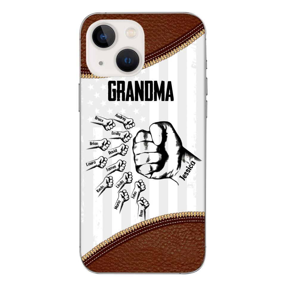 PERSONALIZED GRANDMA WITH KID NAME PHONECASE QTTN1404