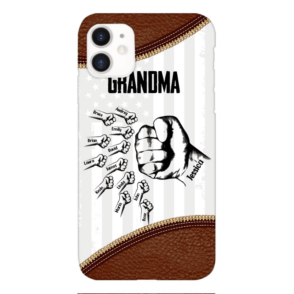 PERSONALIZED GRANDMA WITH KID NAME PHONECASE QTTN1404