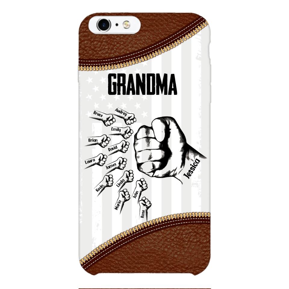 PERSONALIZED GRANDMA WITH KID NAME PHONECASE QTTN1404