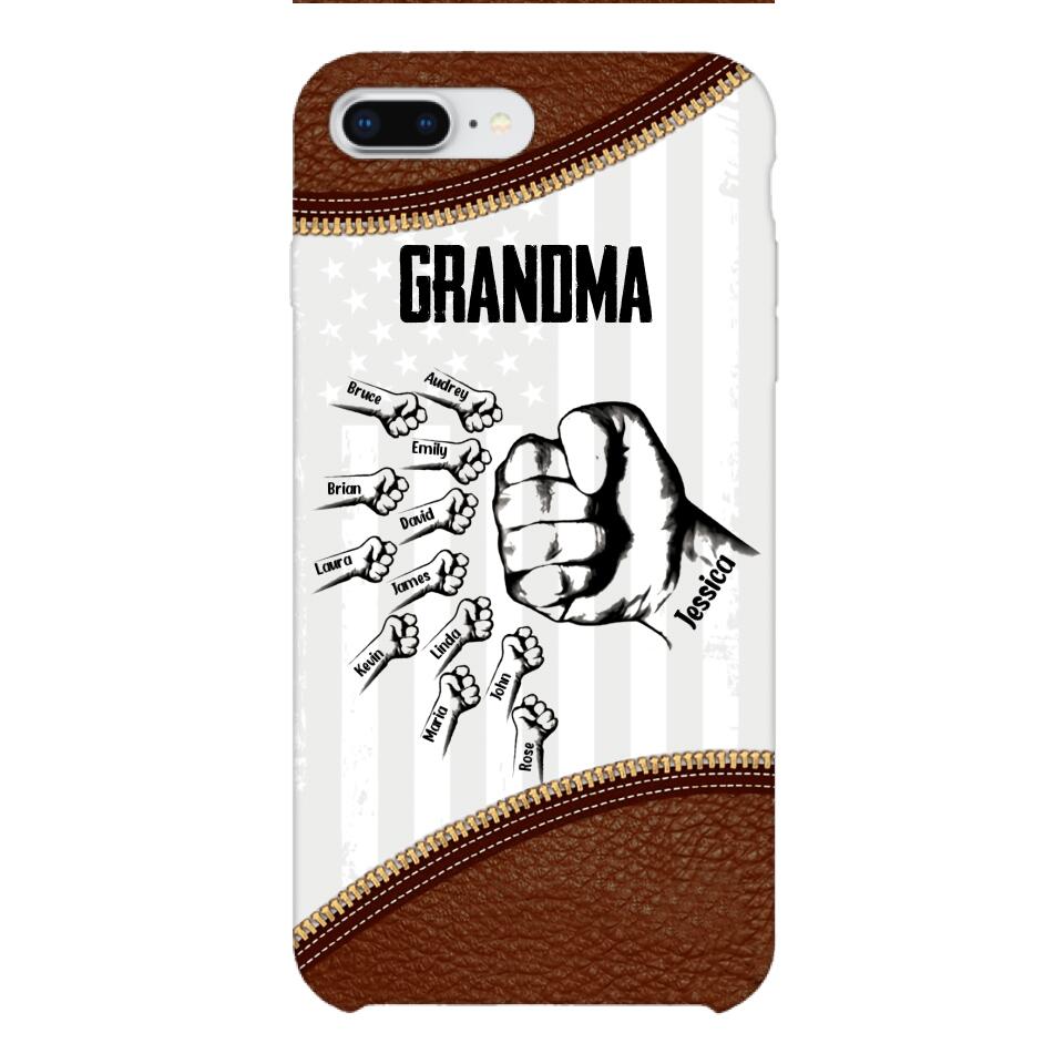 PERSONALIZED GRANDMA WITH KID NAME PHONECASE QTTN1404