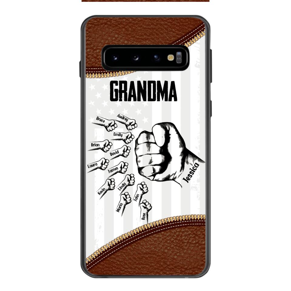 PERSONALIZED GRANDMA WITH KID NAME PHONECASE QTTN1404