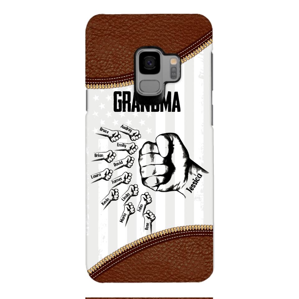 PERSONALIZED GRANDMA WITH KID NAME PHONECASE QTTN1404