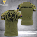 DH Personalized Australian Soldier/Veterans Tshirt 3D Printed DT1404