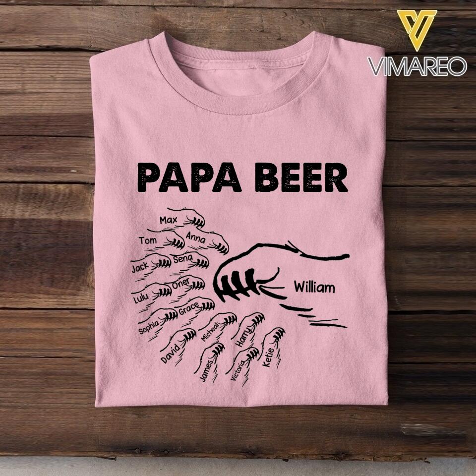 Personalized Papa Beer Tshirt Printed 22APR-LN14