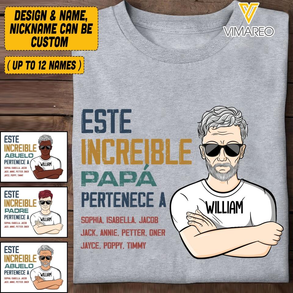 Personalized Grandpa Kid Spain Tshirt Printed 22APR-HQ15