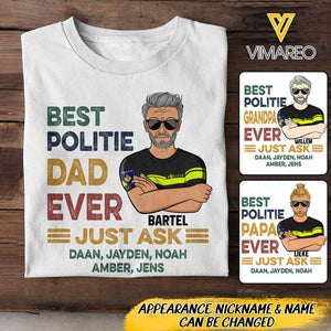 Personalized Best Politie Dad Ever Tshirt Printed 22APR-DT15