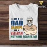 Personalized U.S Veterans Dad Grandpa Tshirt Printed 22APR-LN15