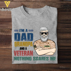 Personalized U.S Veterans Dad Grandpa Tshirt Printed 22APR-LN15