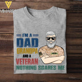 Personalized U.S Veterans Dad Grandpa Tshirt Printed 22APR-LN15