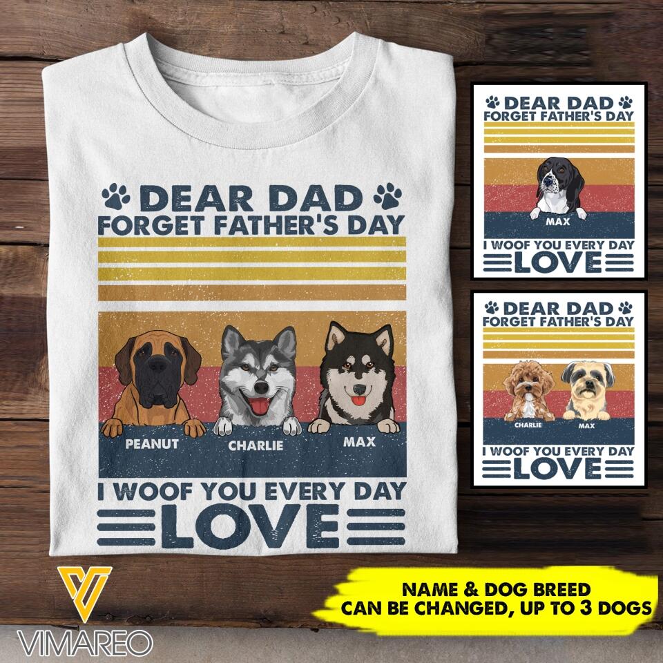 Personalized Dog Dad Tshirt Printed 22APR-HC16