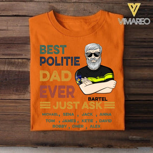 Personalized Best Politie Dad Ever Tshirt Printed 22APR-DT15