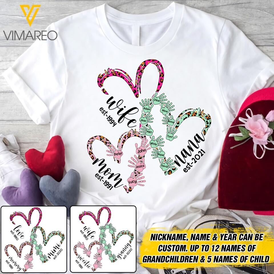 Personalized Mother Days Tshirt Printed 22APR-DT18