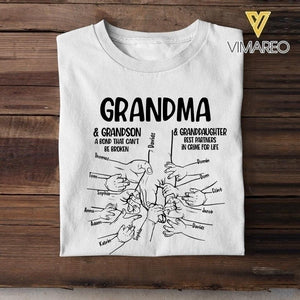 Personalized Grandma Grandson Granddaughter Mother's Day Tshirt Printed 22APR-LN19