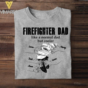 Personalized Firefighter Dad Tshirt Printed 22APR-DT19