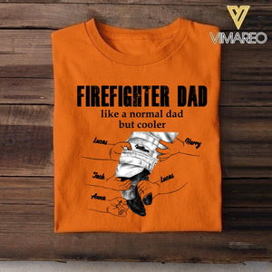 Personalized Firefighter Dad Tshirt Printed 22APR-DT19